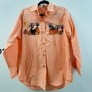 vintage 90s black cat halloween shirt!